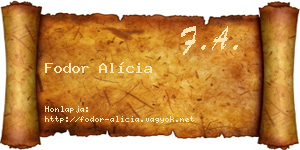Fodor Alícia névjegykártya